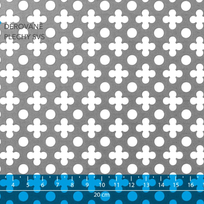 Děrovaný plech Křížek -tečka No. 10 ocel