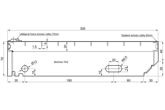 Schodišťové stupně 900x305/30x30