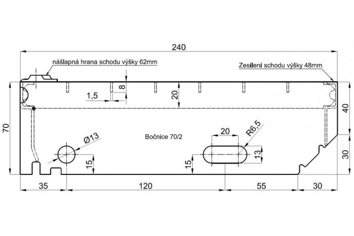 Schodišťové stupně 700x240/30x10
