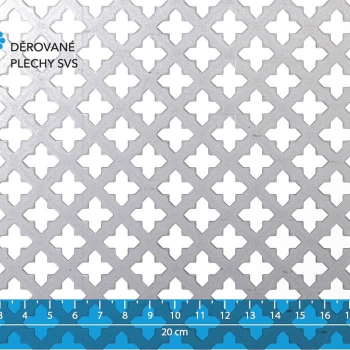 Děrovaný plech Křížek ostrý 11 ocel