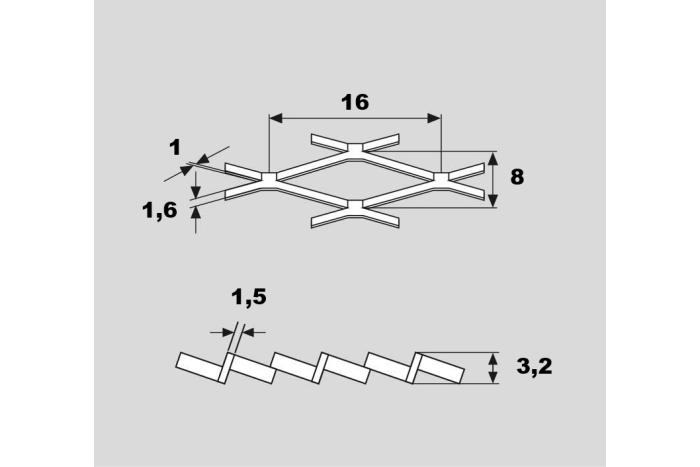 Tahokov ocelový 16x8/1,6