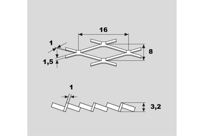 Tahokov pozinkovaný 16x8/1,5