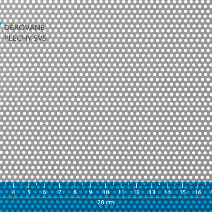 Děrovaný plech Rv 2-3.5 nerez 1.4301