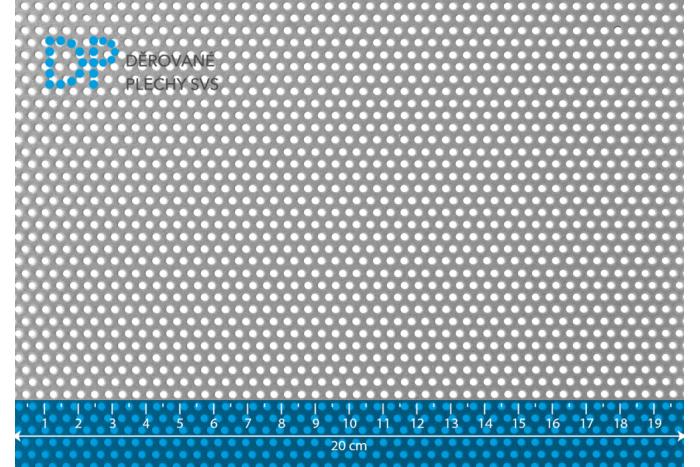 Děrovaný plech Rv 2-4 nerez 1.4301