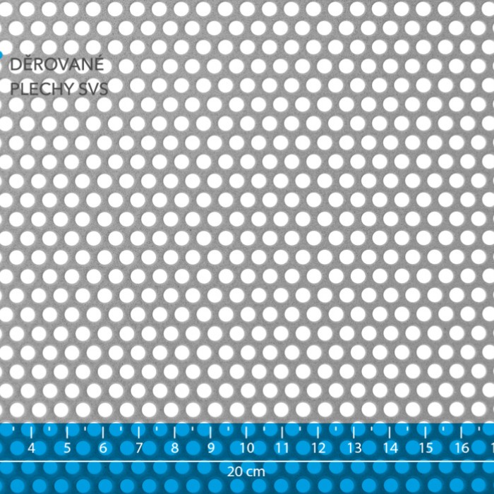 Děrovaný plech Rv 4-6 nerez 1.4301