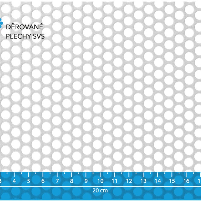 Děrovaný plech Rv 6-8 nerez 1.4301