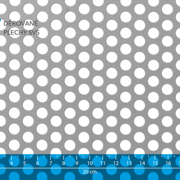 Děrovaný plech Rv 8-12 nerez 1.4301